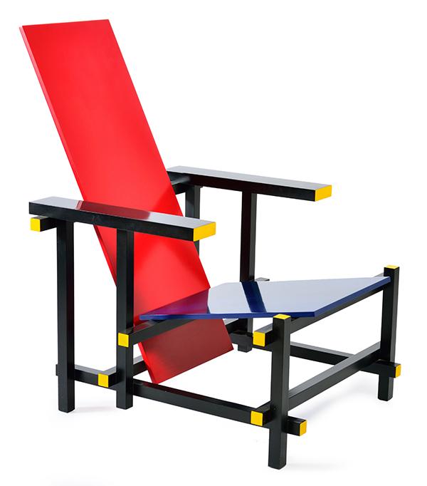 Appraisal: A GERRIT THOMAS RIETVELD RED AND BLUE CHAIR c s