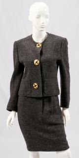 Appraisal: LOUIS FERAUD WOOL BLEND SUIT AND SILK BLOUSE LOUIS FERAUD