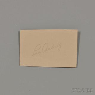 Appraisal: Gehrig Lou - Clipped Signature Small rectangle of peach-colored paper