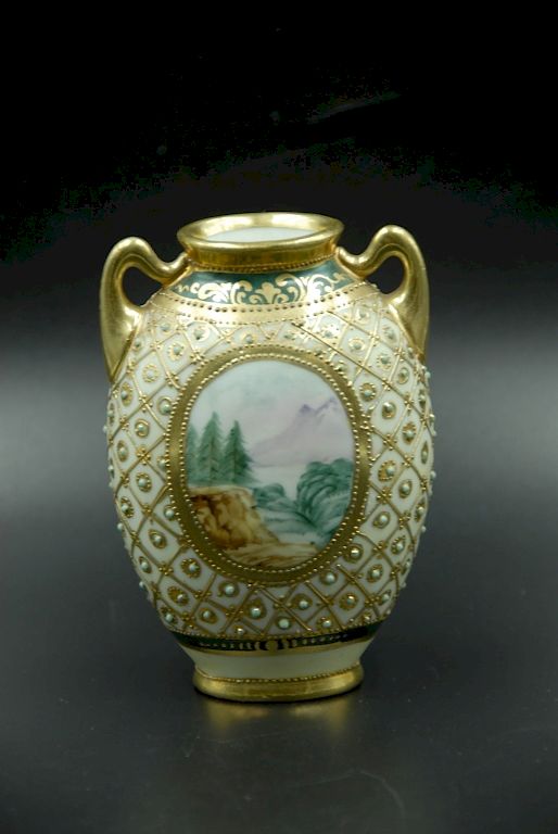 Appraisal: Hand Painted Nippon Vase Hand Painted Nippon Vase Packaging Insurance