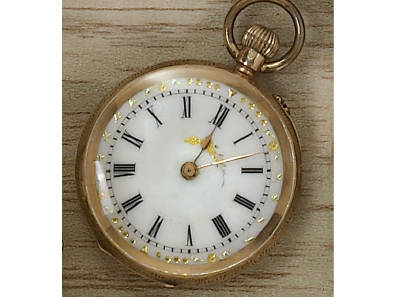 Appraisal: ANTIQUE POCKET WATCH k yellow gold lady's pocket watch with