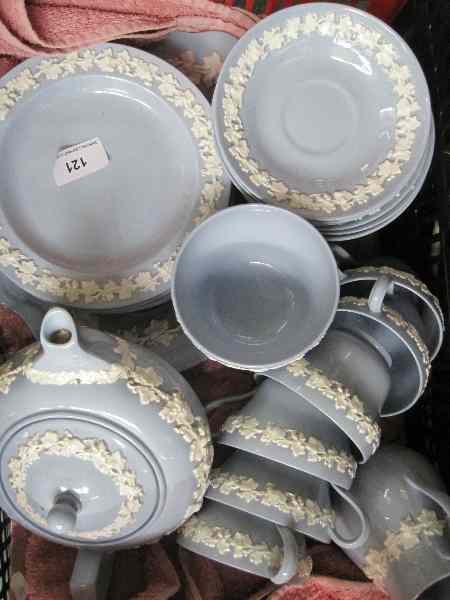 Appraisal: Wedgwood Embossed Queensware Teaset comprising Teapot Cream Sugar Teacups and