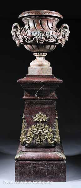 Appraisal: A Napoleon III Marble Urn and Bronze-Mounted Pedestal mid- th