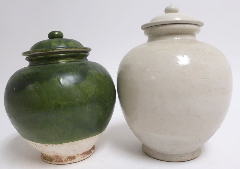 Appraisal: Two Tang Style Jars Nicely potted of the typical Tang