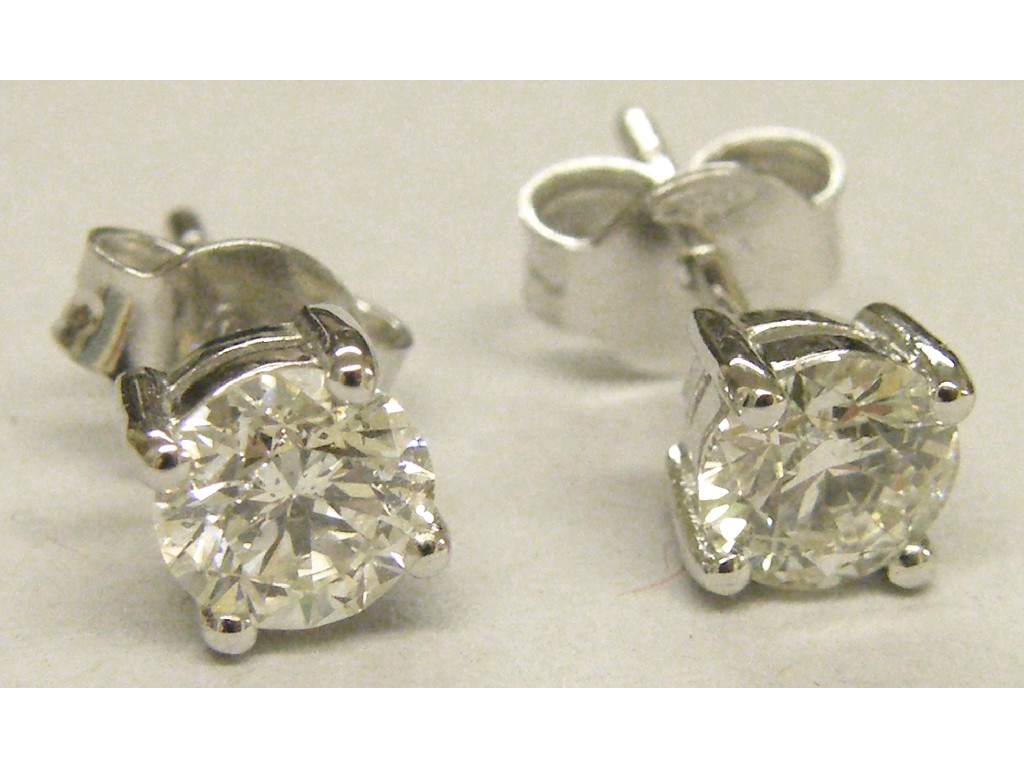 Appraisal: Pair of round brilliant diamond stud earrings in a ct