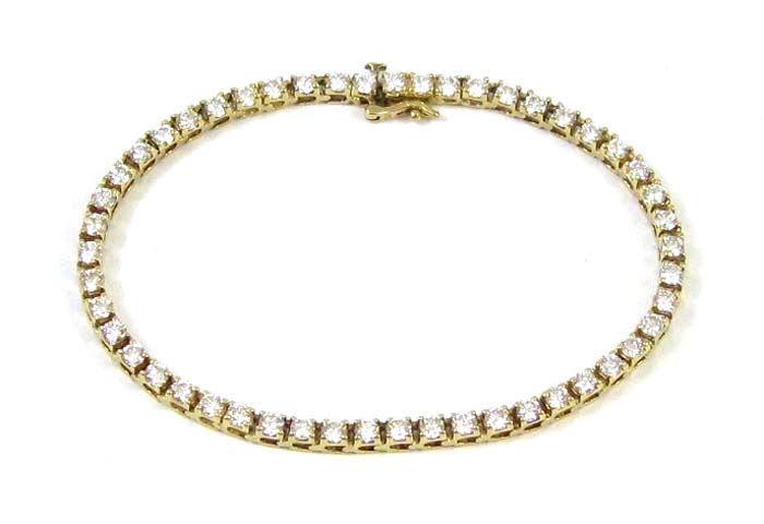 Appraisal: DIAMOND AND FOURTEEN KARAT GOLD BRACELET - inches in length