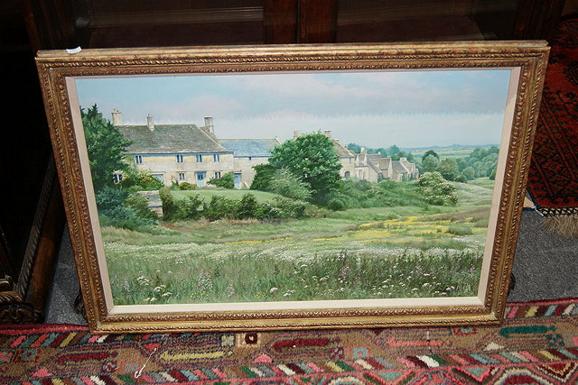 Appraisal: Hubert SquiresLittle Barrington signed oils on canvas cm x cm