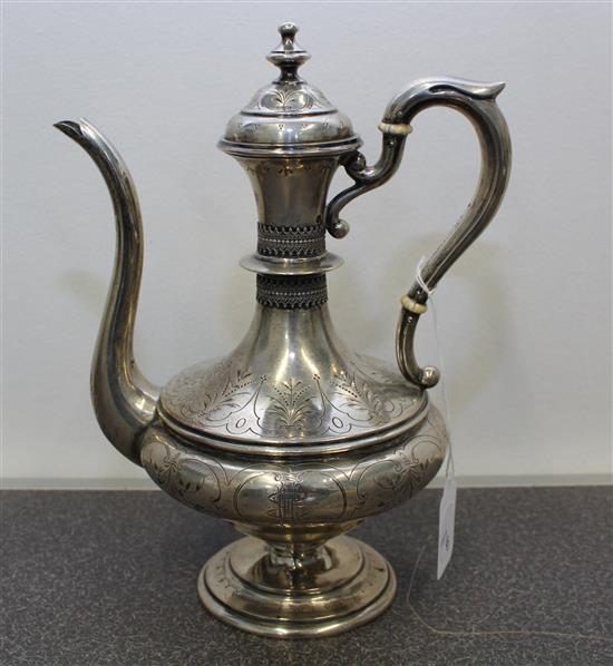 Appraisal: Sale Lot An Austro-Hungarian Silver Teapot first half th century