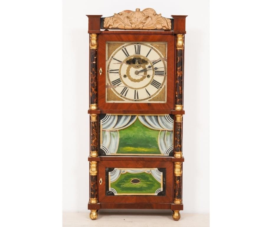 Appraisal: Empire mahogany -day clock by P Barnes Co Bristol Cot