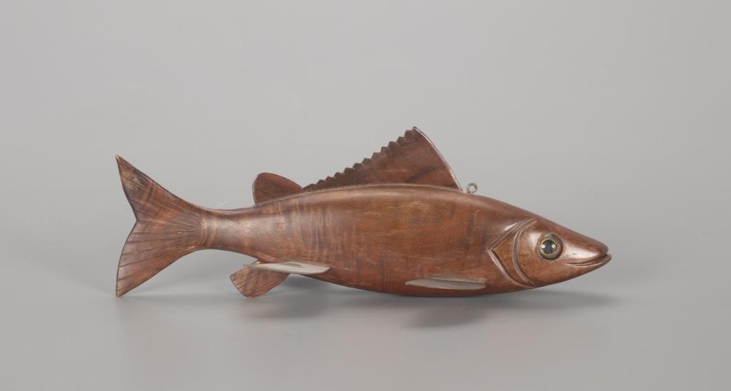 Appraisal: Hans A Janner Jr in long A refined fish carving