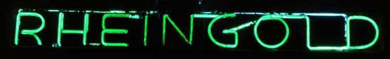 Appraisal: Rheingold Neon Sign Description s Green neon mounted on glass