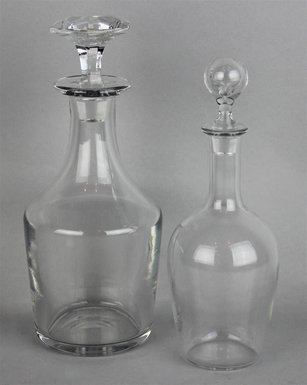 Appraisal: TWO BACCARAT DECANTERS one with faceted stopper - h in