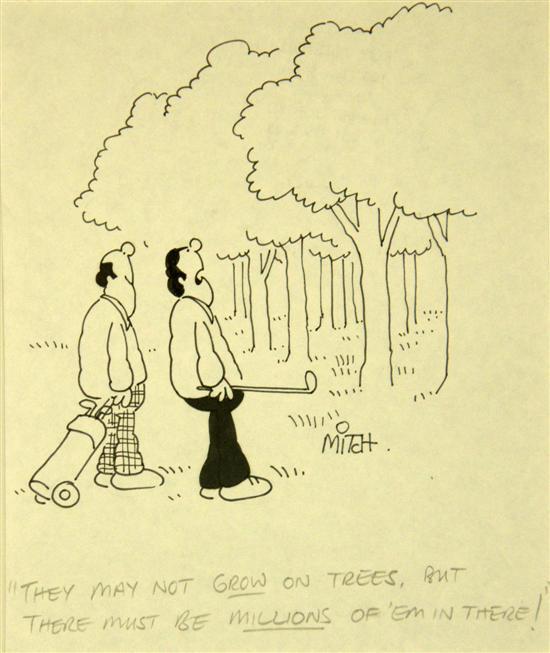 Appraisal: Roy Mitch Mitchell original golf cartoon 'They may not grow