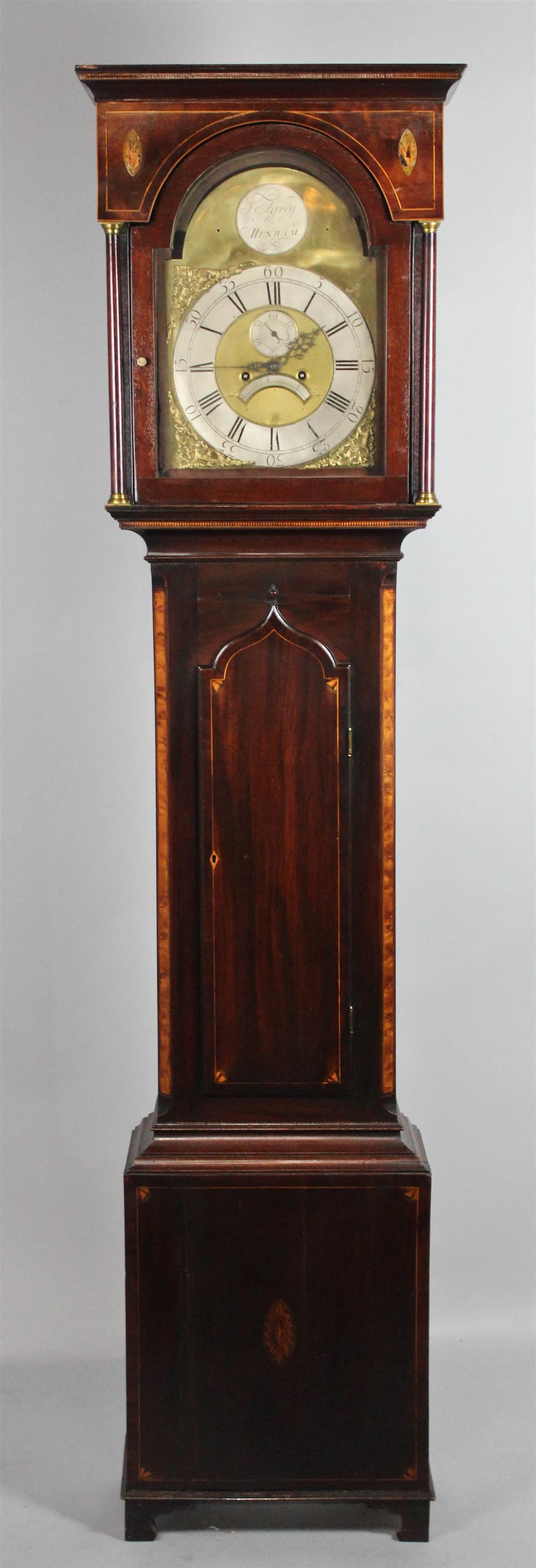 Appraisal: GEORGIAN ENGLISH MAHOGANY TALL CASE CLOCK SIGNED J AYREY HEXHAM