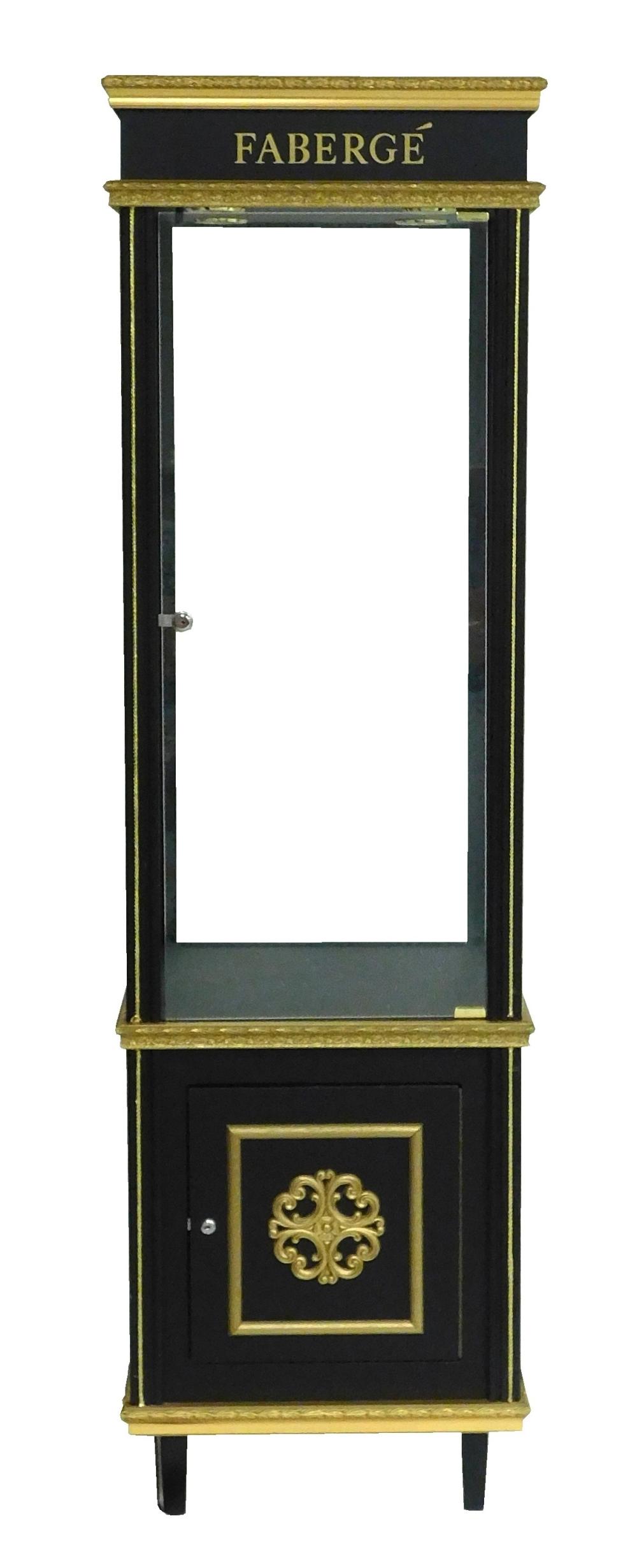 Appraisal: Contemporary tall retail display cabinet th C electrified composite frame