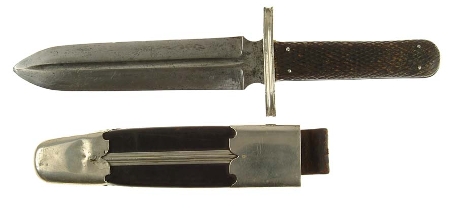 Appraisal: UNMARKED BOWIE KNIFE - single fuller spear point blade is