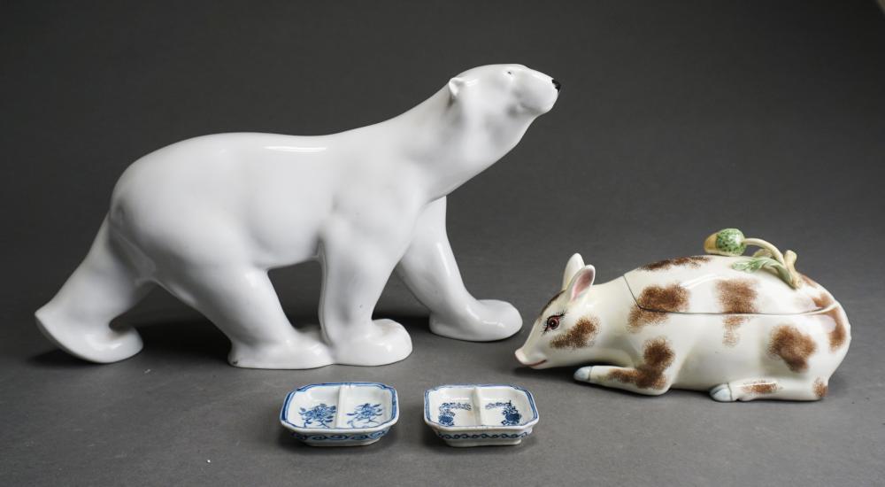 Appraisal: RUSSIAN PORCELAIN FIGURE OF POLAR BEAR AS IS COVERED PIG-FORM