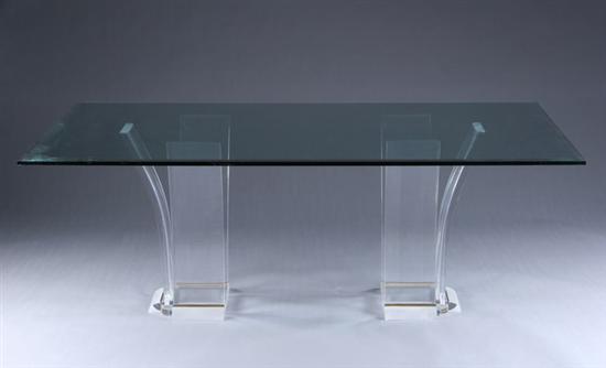 Appraisal: JEFFREY BIGELOW VERA DINING TABLE th century circa glass and