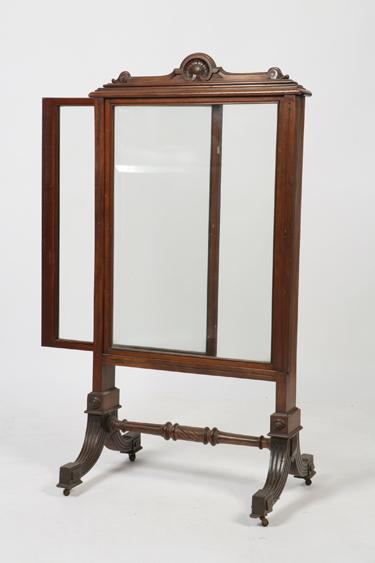 Appraisal: A VICTORIAN MAHOGANY FRAMED FIRE SCREEN with a central rectangular