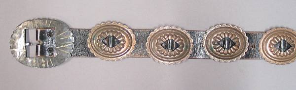 Appraisal: A Southwest copper concha belt length in