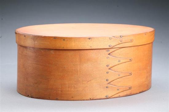 Appraisal: SHAKER BOX American th century bentwood Four swallowtail fingers and