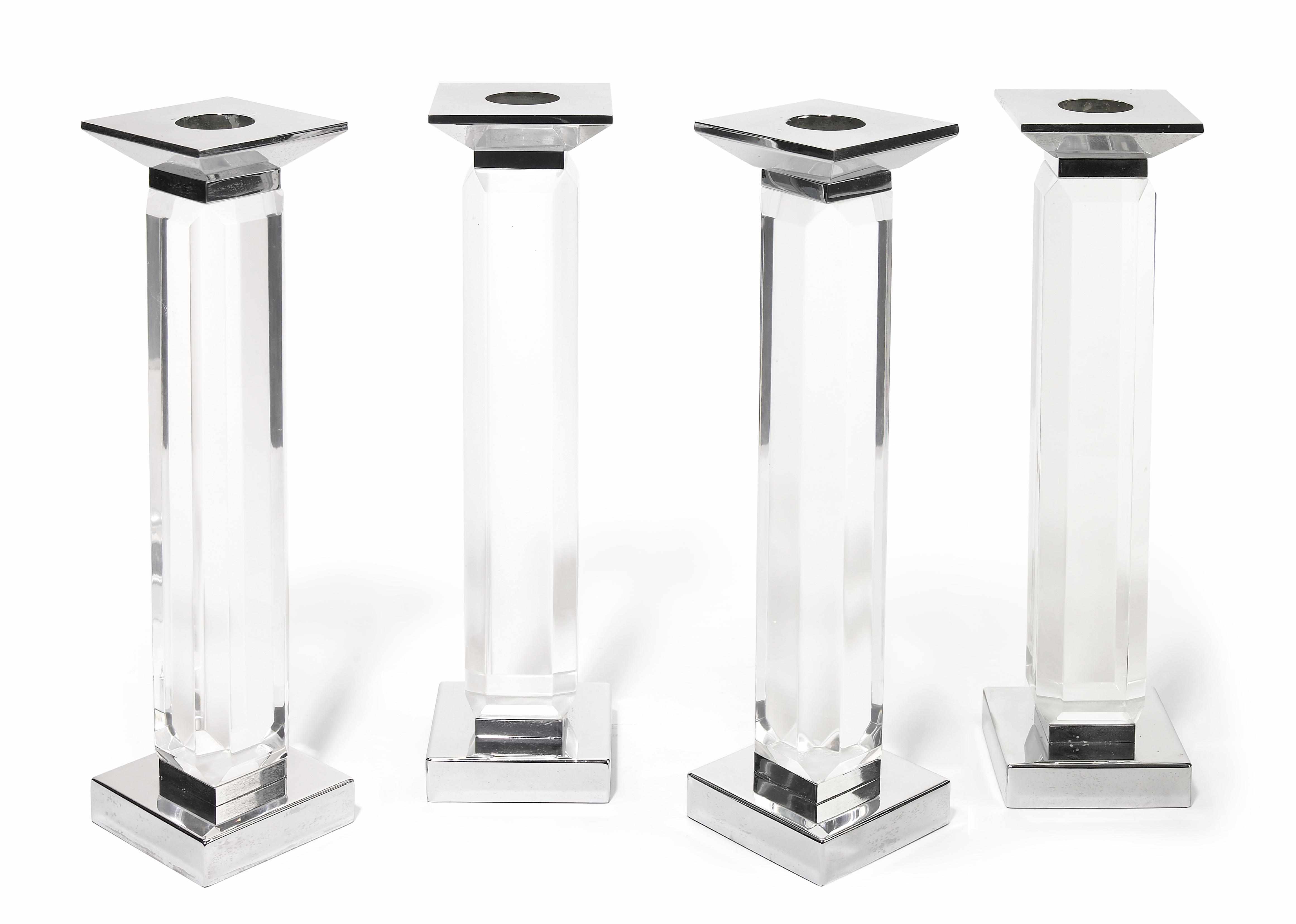 Appraisal: A set of four Charles Hollis Jones chromed metal and