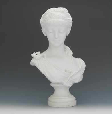 Appraisal: A Lovely Parian Portrait Bust of a Young Girl A