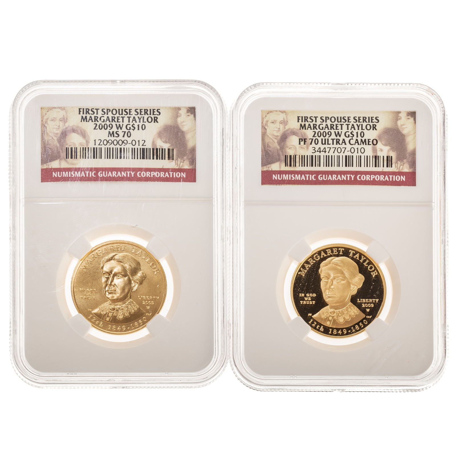 Appraisal: -W ST SPOUSE NGCMS PROOF ULTRA CAMEO Margaret Taylor -W