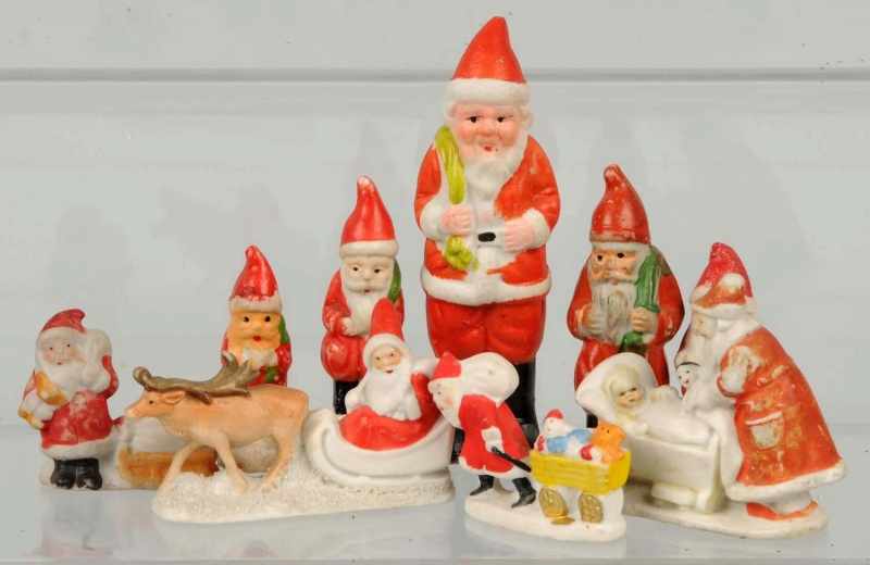 Appraisal: Lot of China Bisque Santa Figures Condition Excellent Size Largest