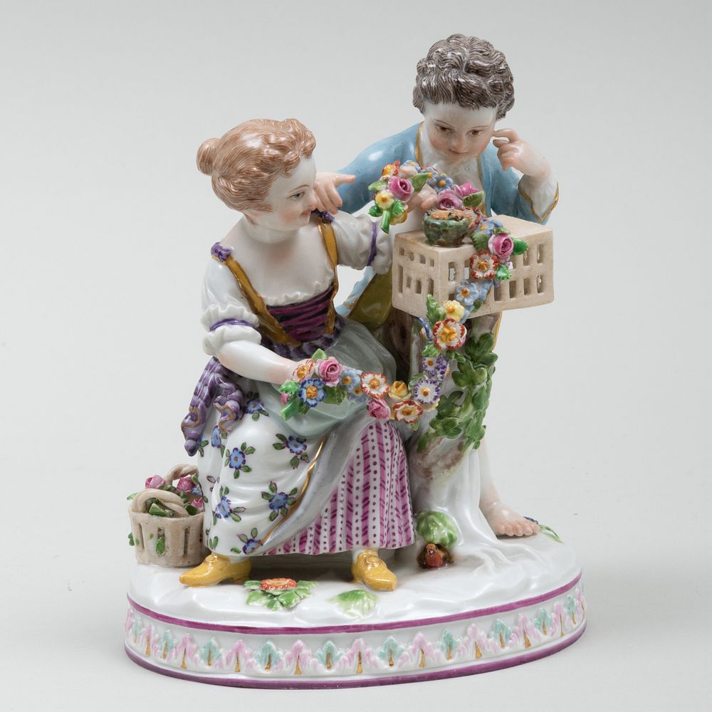 Appraisal: Meissen Porcelain Figure Group of a Courting Couple with a