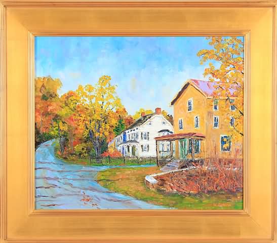 Appraisal: Carversville- Fall old general store Bucks County PA oil on