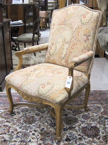 Appraisal: LOUIS XV STYLE FAUTEUIL Century Chair Co Hickory NC c