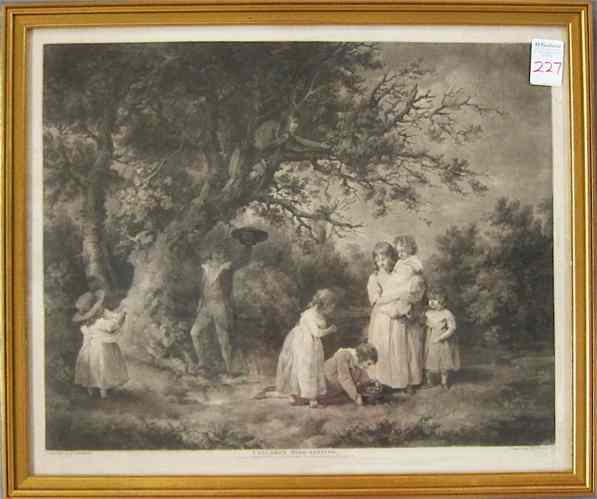 Appraisal: WILLIAM WARD MEZZOTINT British - titled ''Children Bird-Nesting'' after a