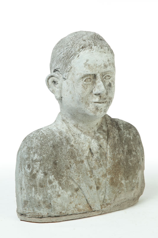 Appraisal: MASONRY BUST OF MAN American th century Cast image of