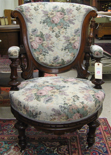 Appraisal: VICTORIAN ARMCHAIR Renaissance Revival design American c having an unusual