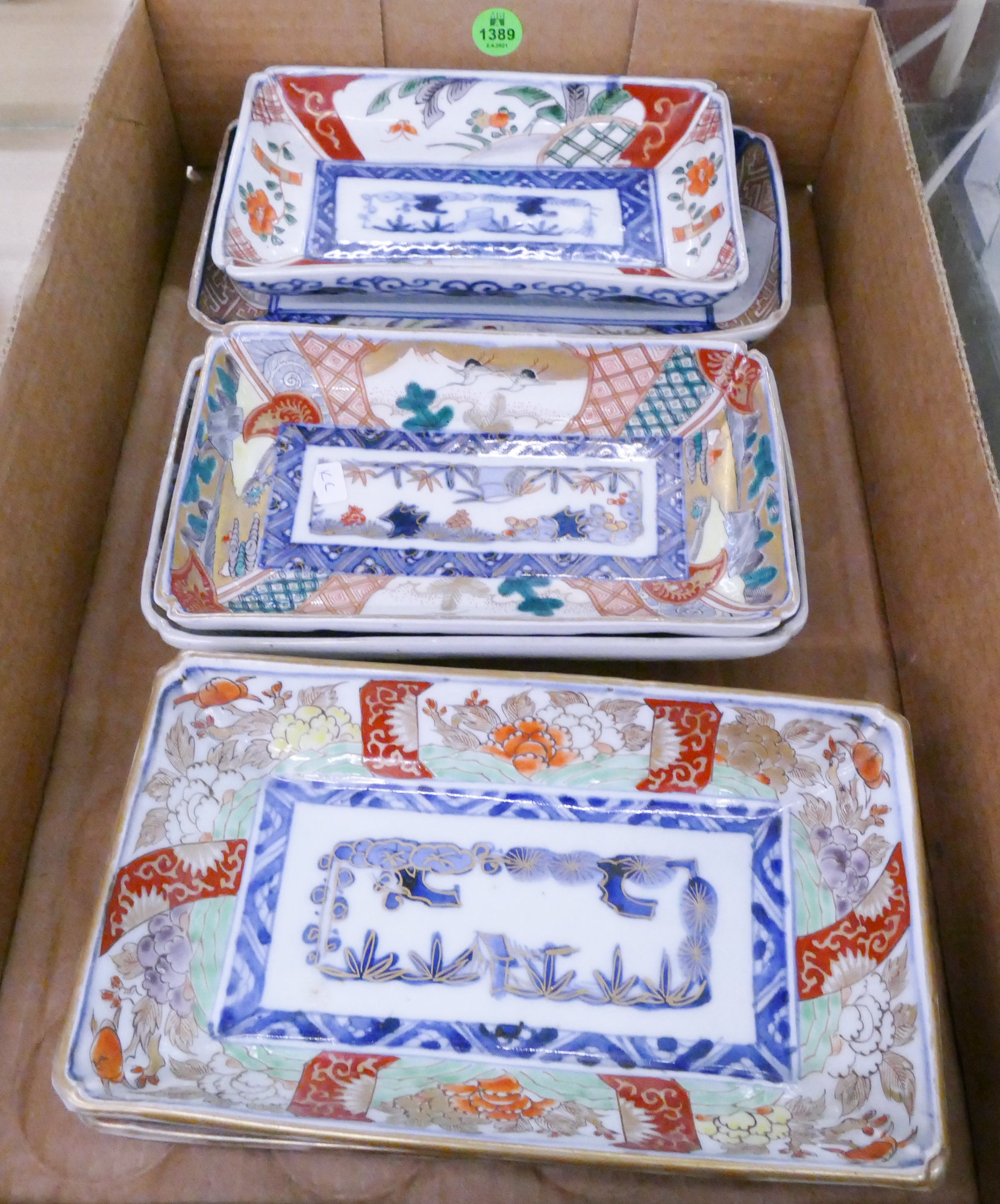 Appraisal: Box pc Meiji Japanese Arita Rectangular Dishes