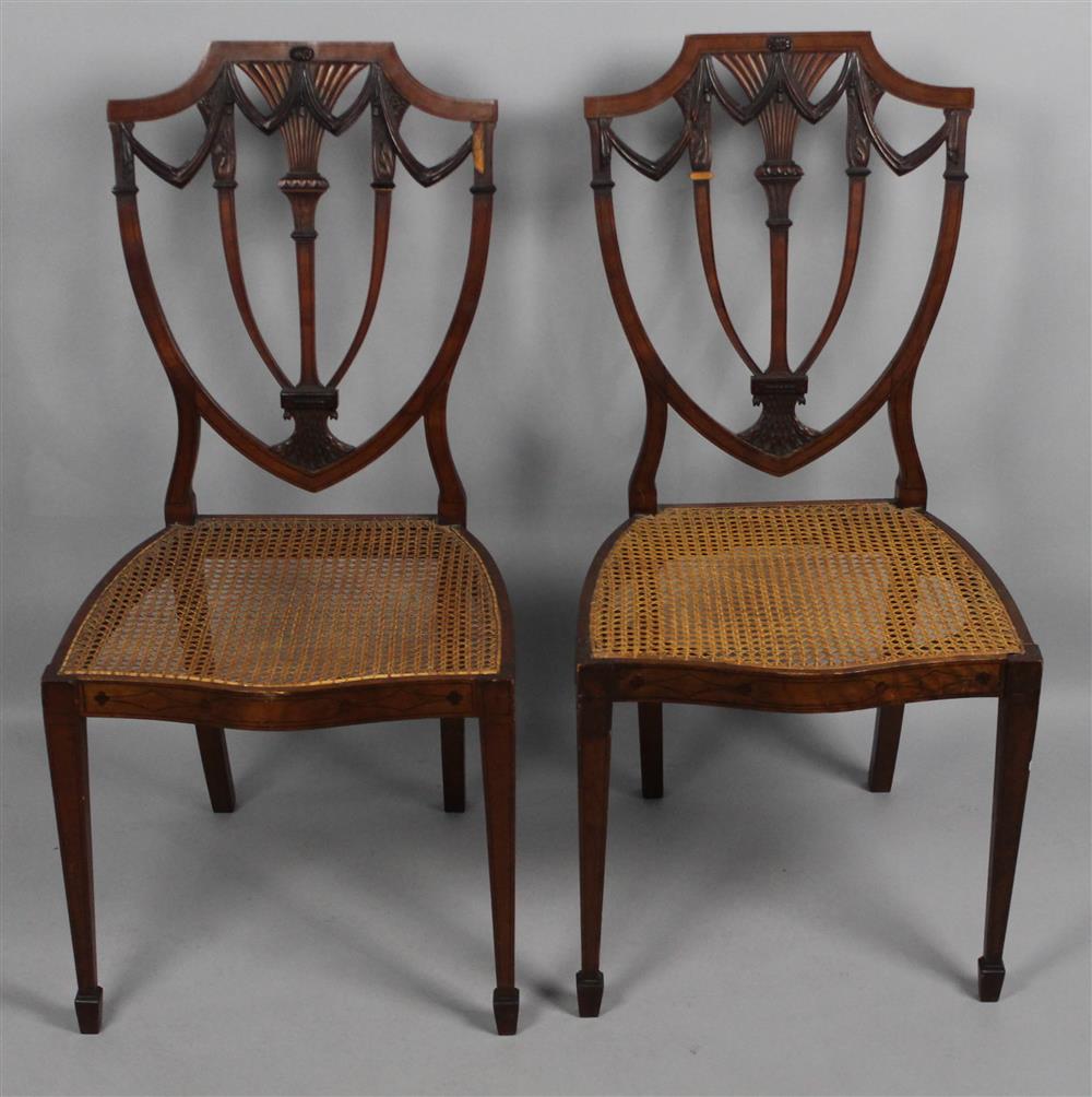 Appraisal: PAIR OF FEDERAL STYLE MAHOGANY AND CANE SIDE CHAIRS WITH