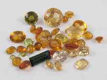 Appraisal: A parcel of loose polished gem stones including citrine and