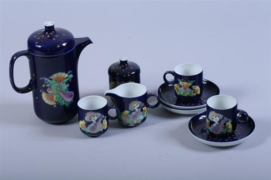 Appraisal: -PIECE BJORN WINBLAD FOR ROSENTHAL PORCELAIN DEMITASSE SET Circa Including