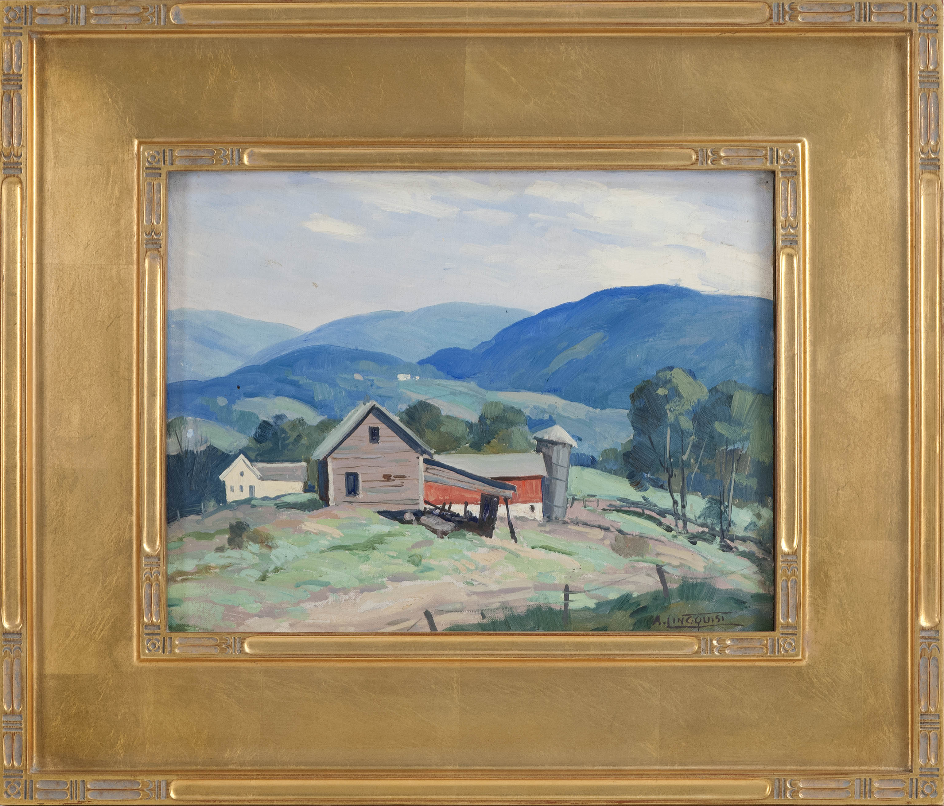 Appraisal: ARTHUR LINGQUISTAmerican - Farm in the mountains Signed lower right