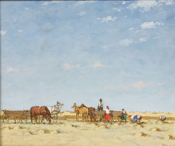 Appraisal: Yozsef Josef Csillag Hungarian - workers in the Hungarian desert