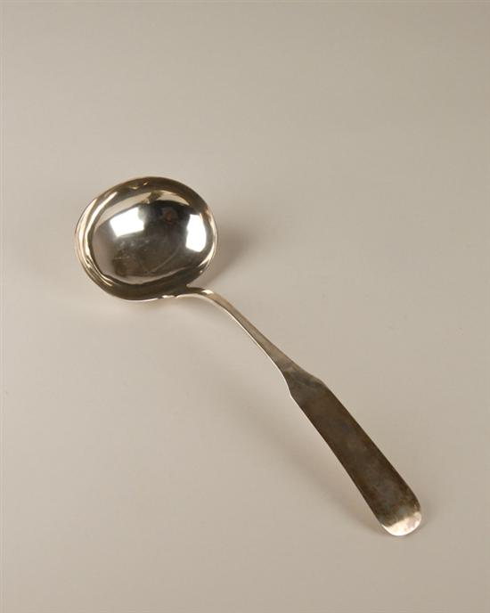 Appraisal: A Coin Silver Punch Soup Ladle with blurred marks and