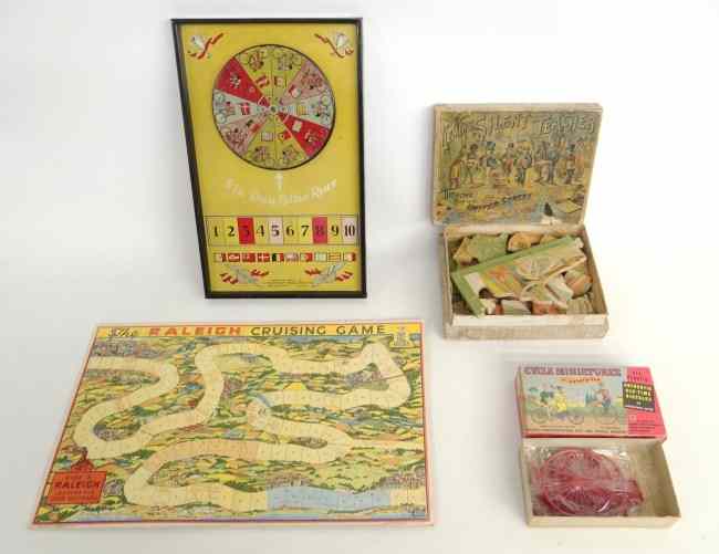 Appraisal: Lot including early puzzle model kit ''Raleigh Cruising Game'' and