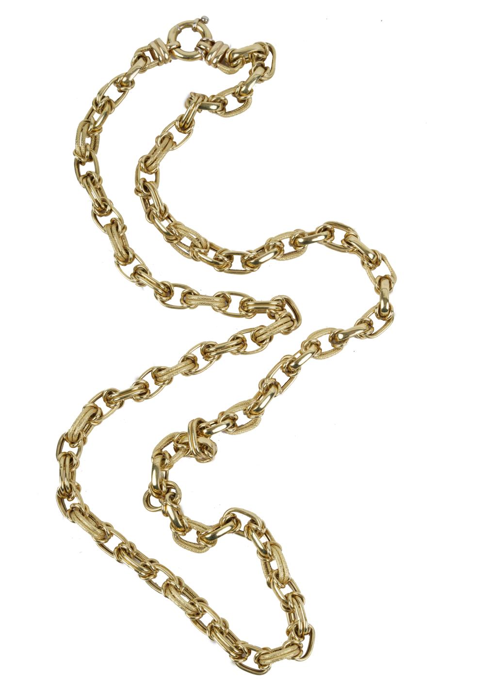 Appraisal: KARAT YELLOW GOLD CHAIN NECKLACEmarked ' Italy' grams inches long