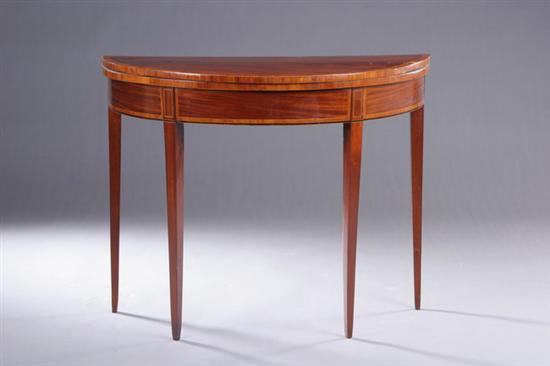 Appraisal: GEORGE III REGENCY MAHOGANY FLIP-TOP CARD TABLE early th century