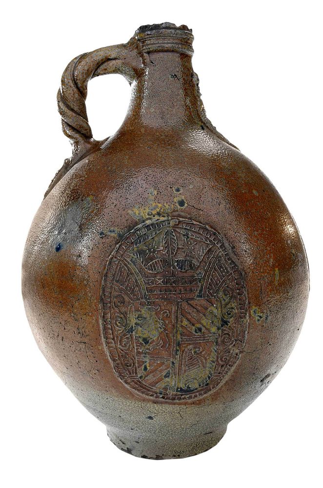 Appraisal: A Large German Salt Glazed Bellarmine Jug attributed to Frenchen