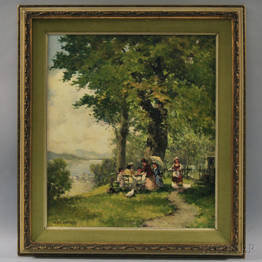 Appraisal: Alex Pollak German th Century Luncheon by the River Signed