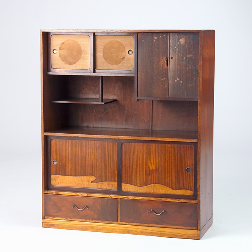 Appraisal: Japanese tansu cabinet comprised of various compartments with siding and