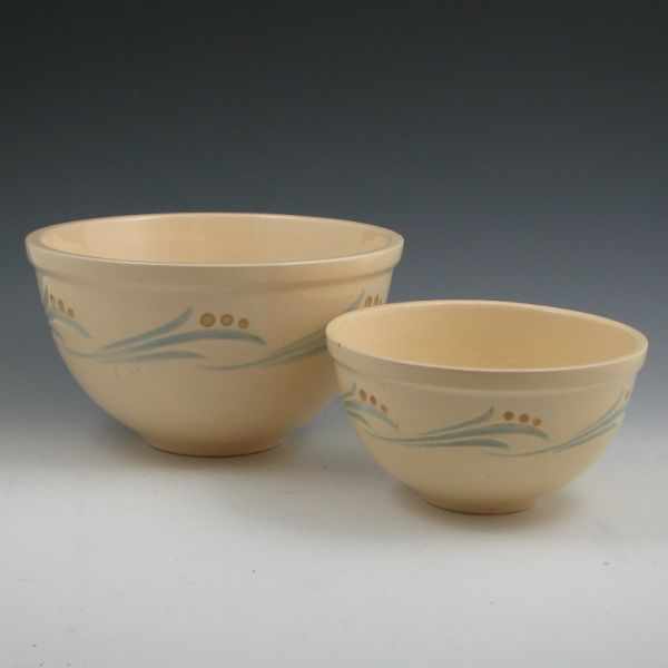 Appraisal: Two Roseville Lily of the Valley utility bowls Both marked