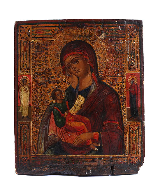 Appraisal: AN ORTHODOX ICON depicting The Virgin Mother and Child within